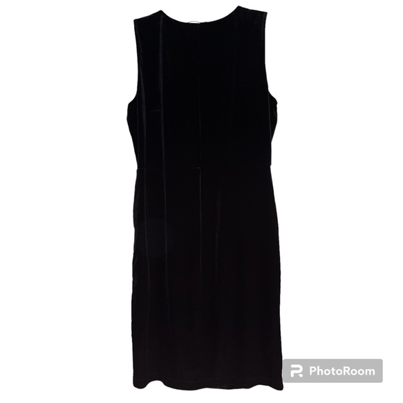 KASPER size PM black velvet sleeveless dress - Picture 2 of 6